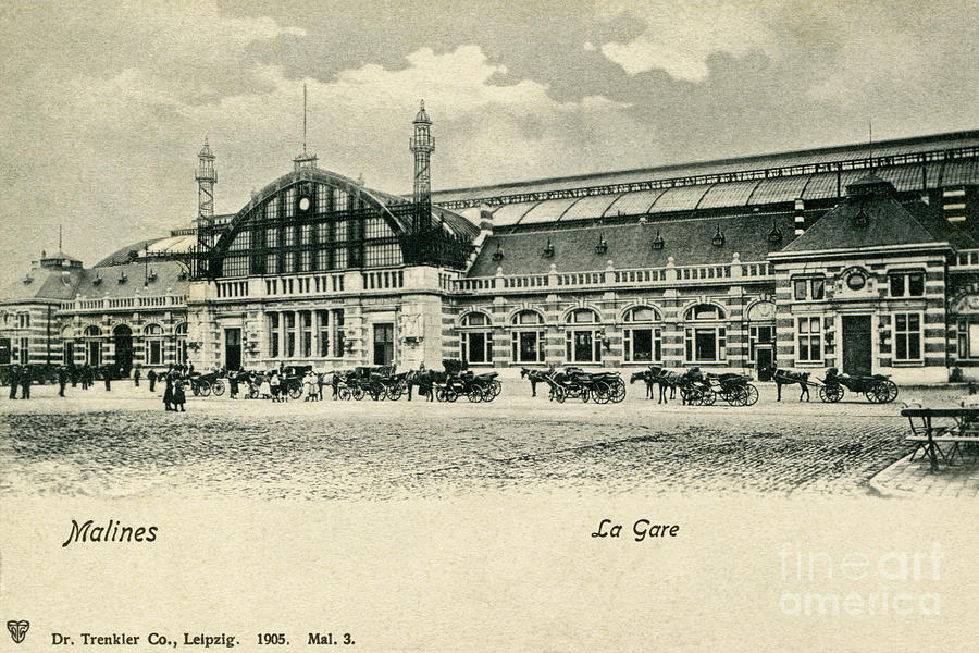 Mechelen antique neo renaissance railroad station 1905 Photograph by Aapshop