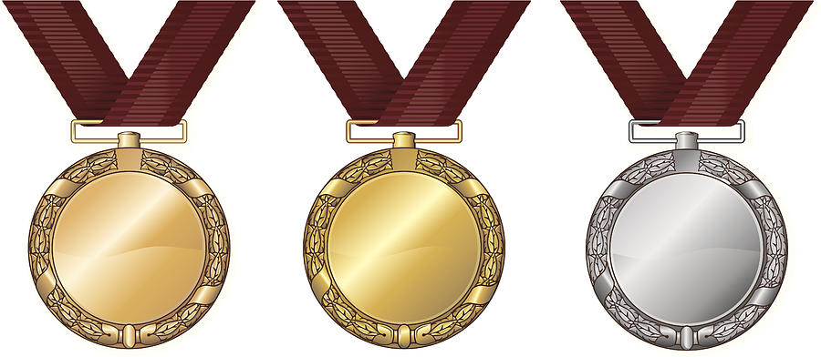 Medals gold silver and bronze Drawing by Kycstudio