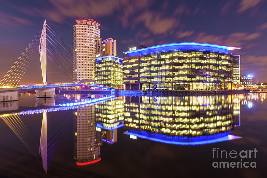 Media City UK Salford Quays reflections, Manchester, England Photograph by Neale And Judith Clark