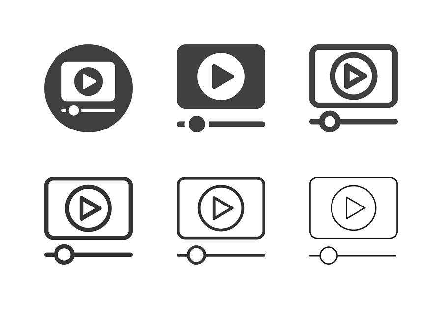 Media Player Icons - Multi Series Drawing by Rakdee