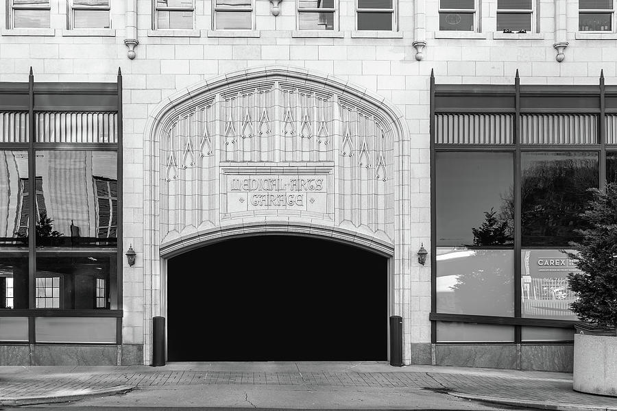 Medical Arts Garage Black and White Photograph by Sharon Popek