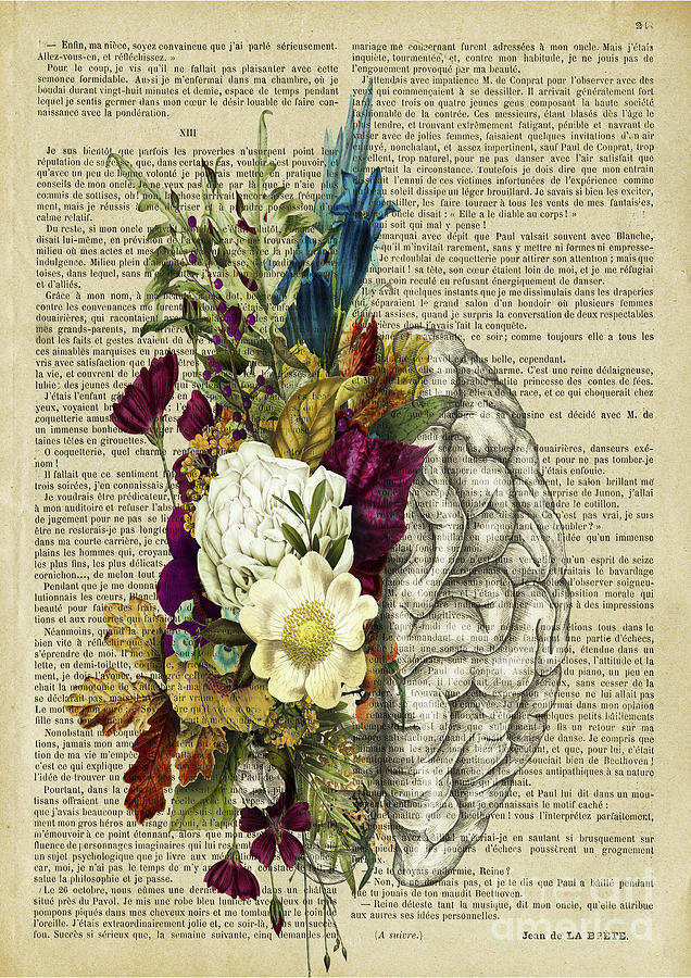 Medical Floral Brain Digital Art by Trindira A