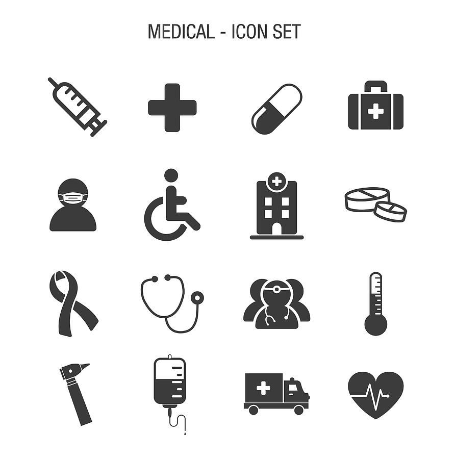 Medical Icon Set Drawing by Bamlou