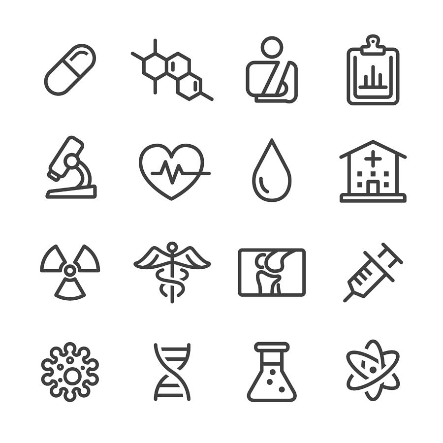 Medical Icon Set - Line Series Drawing by -victor-
