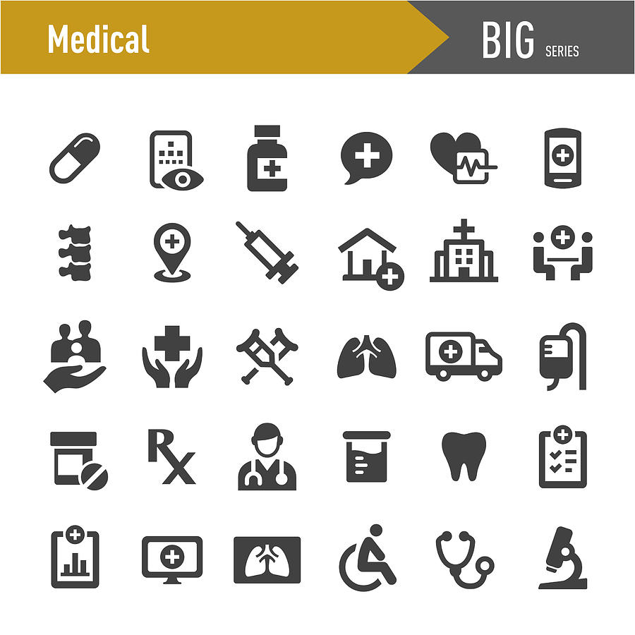 Medical Icons - Big Series Drawing by -victor-