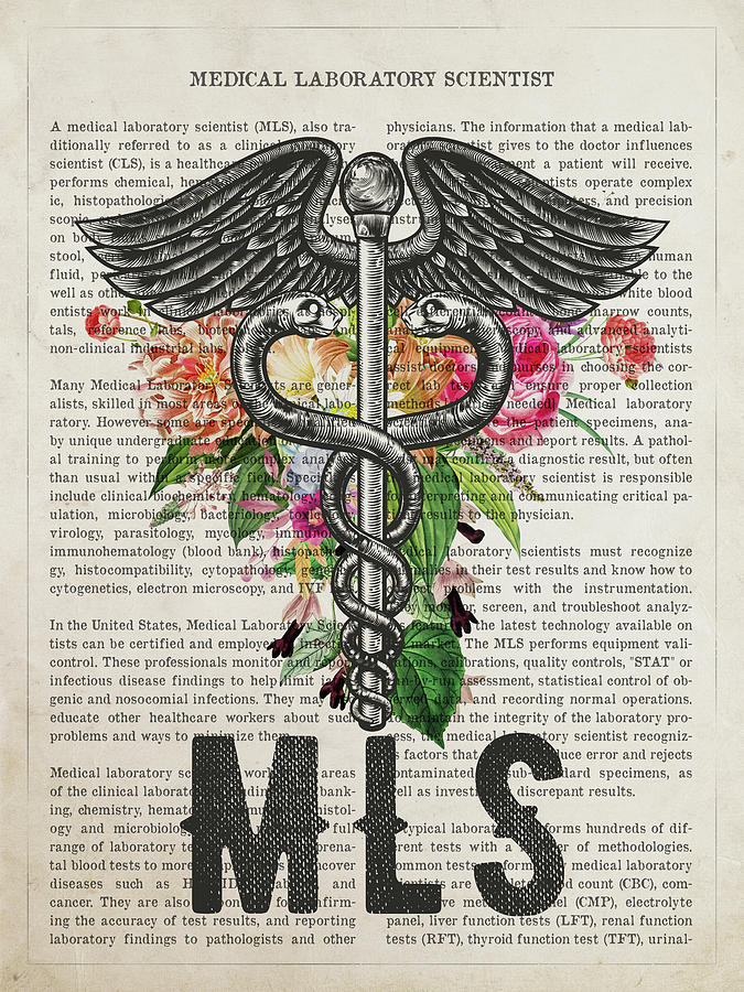 Mls Digital Art - Medical Laboratory Scientist Gift, MLS with Flowers Print, Scien by Aged Pixel Mls Digital Art - Medical Laboratory Scientist Gift, MLS with Flowers Print, Scien by Aged Pixel