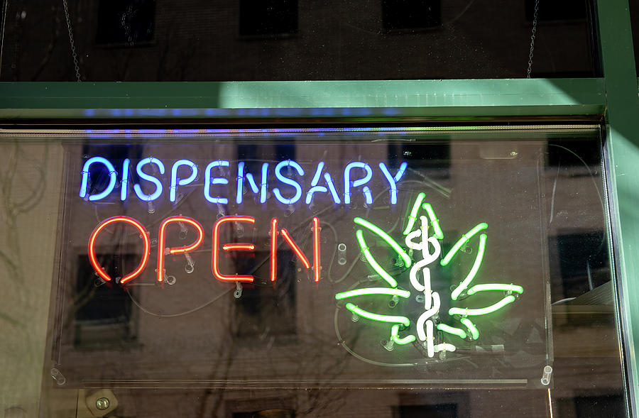 Medical marijuana dispensary sign Photograph by Karen Foley