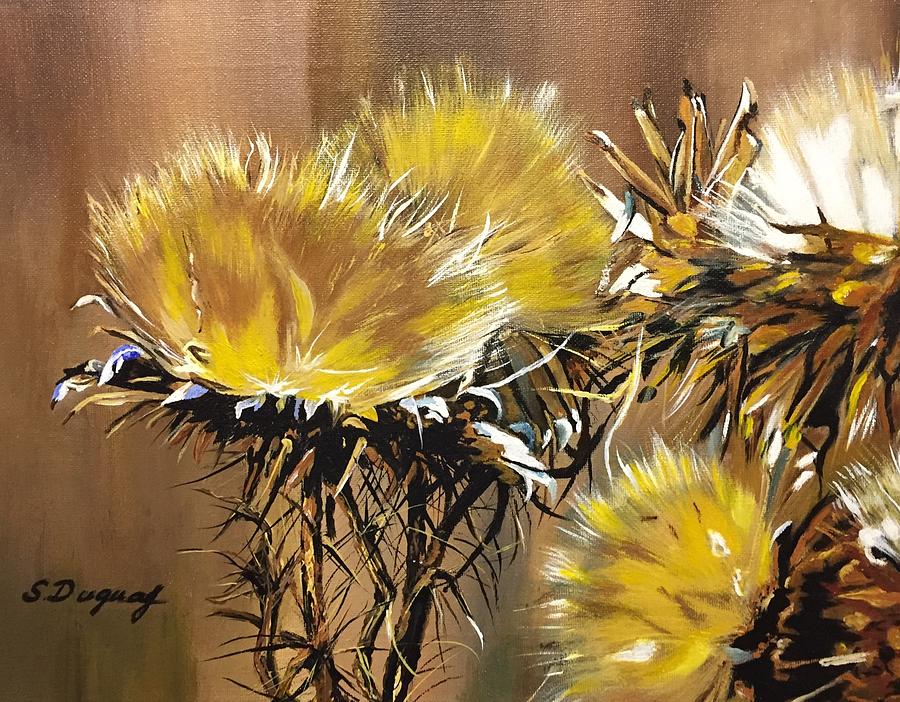 Medicinal Golden Thistle Painting by Sharon Duguay