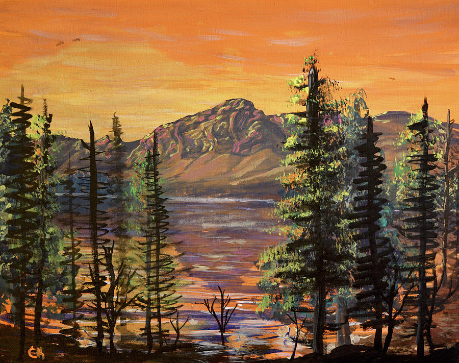 Medicine Bow Peak and Lake Marie Painting by Chance Kafka