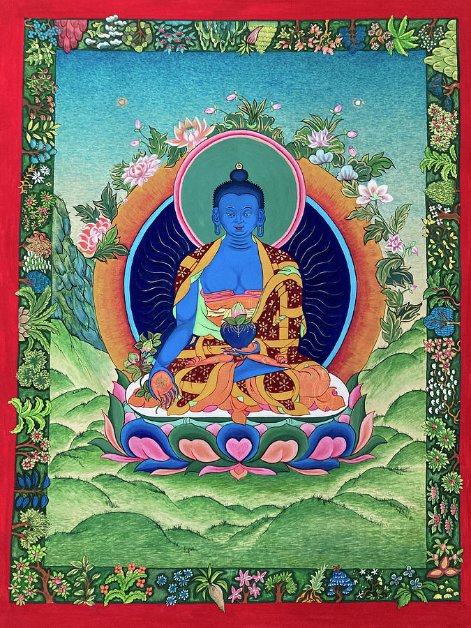 Medicine Buddha Painting by Holly Stone