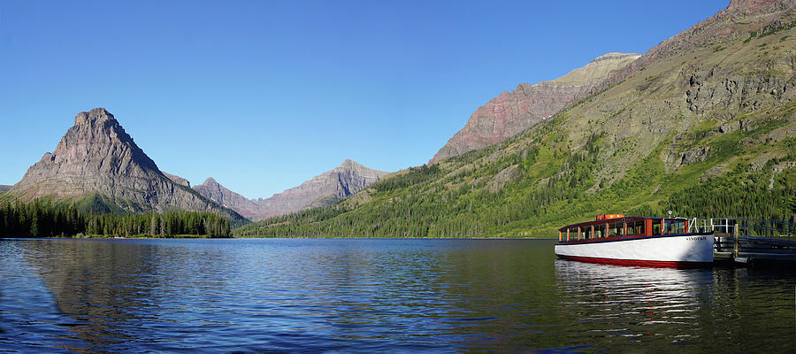 Medicine Lake Tour Boat, Glacier National Park Photograph by JustJeffAz Photography
