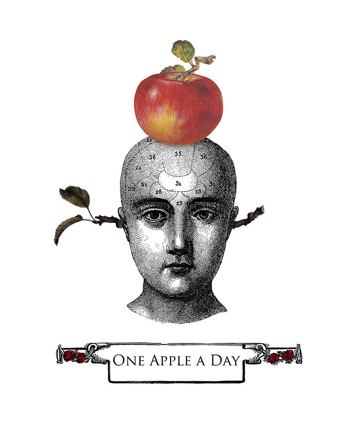 Fruit Digital Art - Medieval Apple Man by Madame Memento