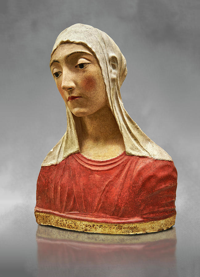 Medieval bust - possibly the Virgin Mary or Saint Catherine c 1429- 1484  Sculpture by Paul E Williams