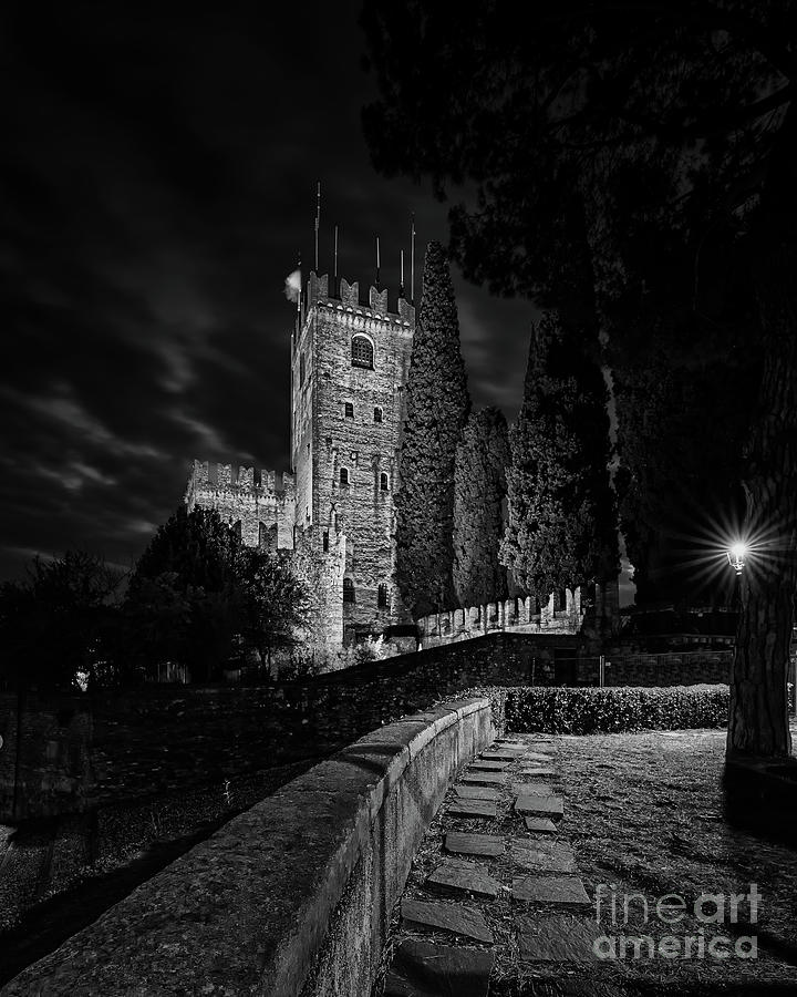 Medieval castle bnw  Photograph by The P