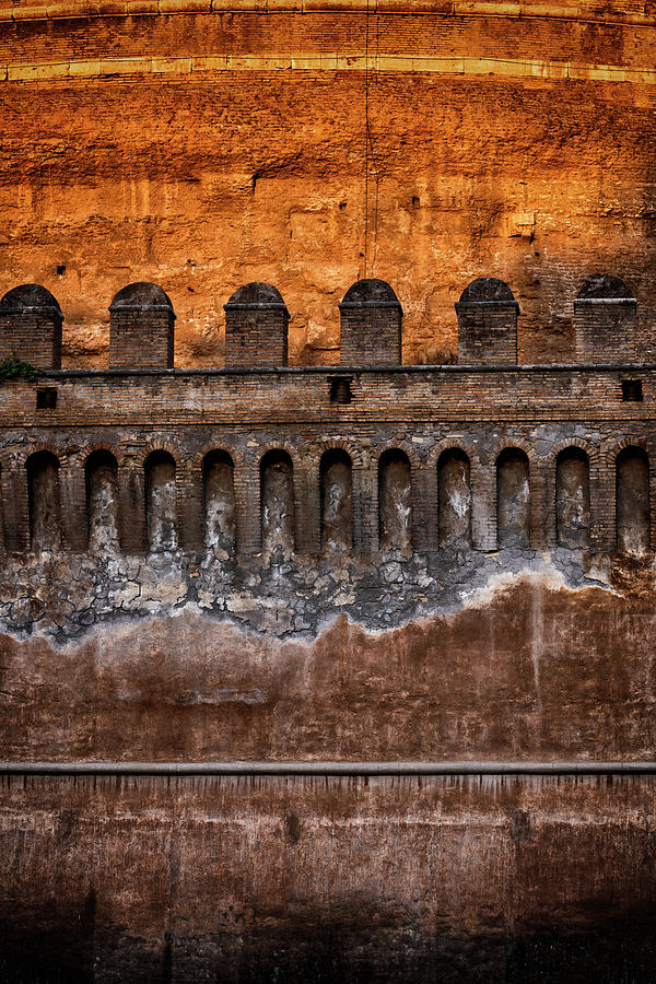 Medieval Castle Wall And Battlement At Sunset Photograph by Artur ...