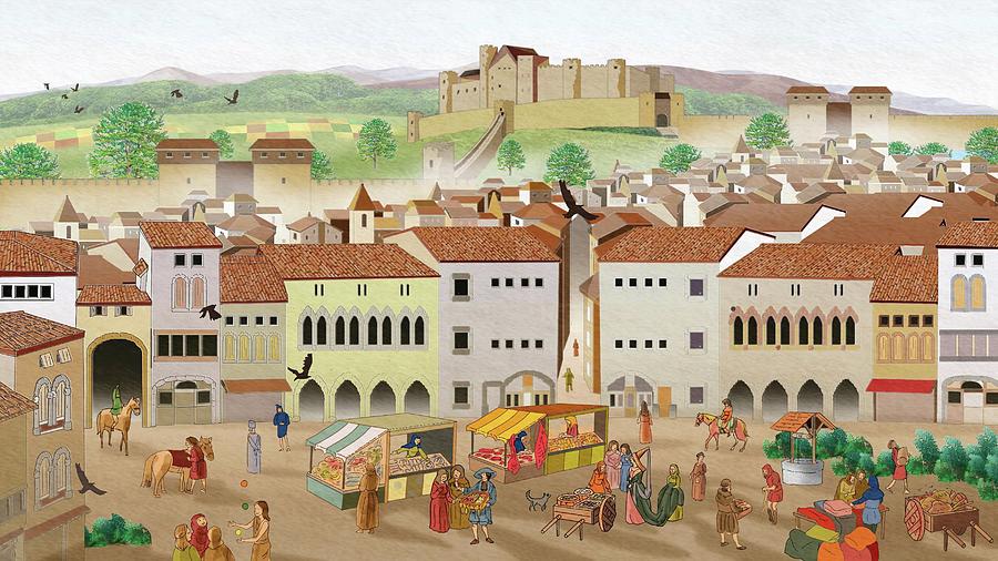 Medieval city. Digital Art by Album