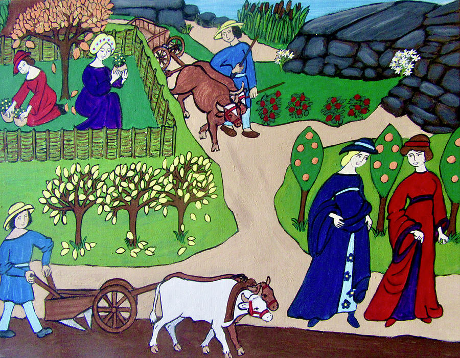 Medieval Fall Painting by Stephanie Moore