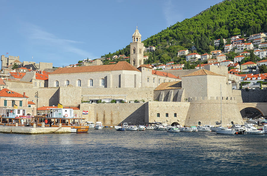 Medieval Fortifications and Dominican Monastery Old Town Harbor Dubrovnik Croatia Photograph by Shawn OBrien