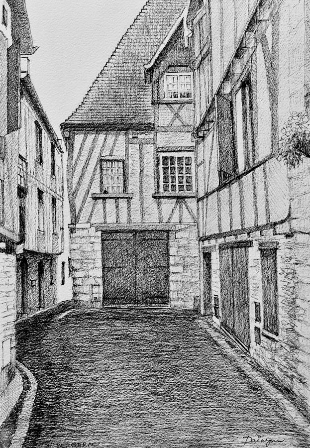  Medieval Houses in Bergerac France Drawing by Dai Wynn