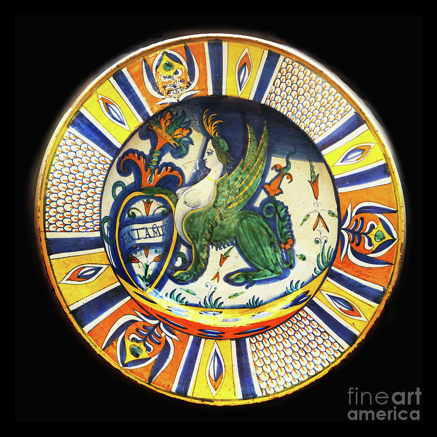 medieval Italian plate 2 Ceramic Art by Rudi Prott