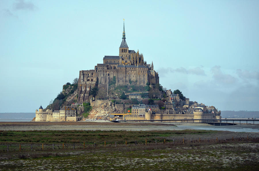 Medieval Mont Saint Michel Tidal Fortress Island Village and Abbey Normandy France Photograph by Shawn OBrien
