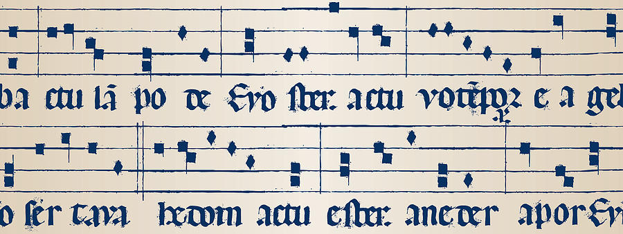 Medieval Music Score Seamless Drawing by Jobalou