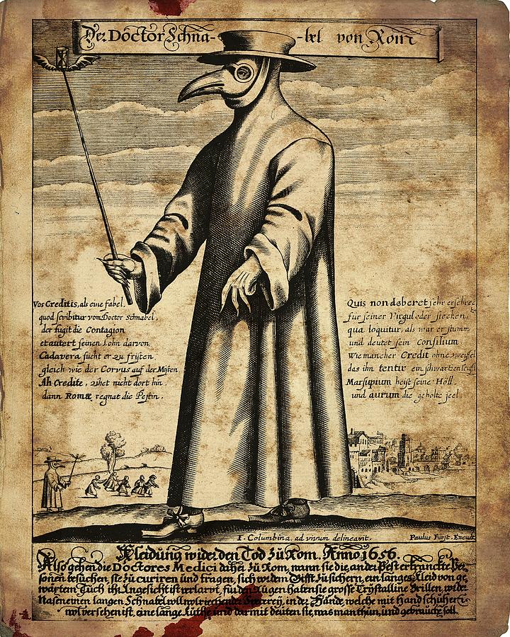 Medieval Plague Doctor Drawing by Artis Mortis