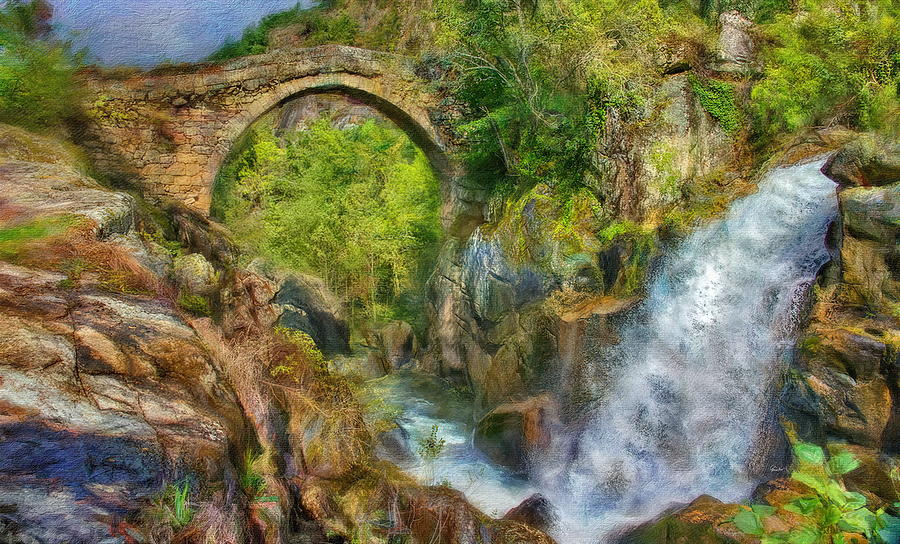 Medieval Stone Bridge in Northern Portugal Digital Art by Russ Harris