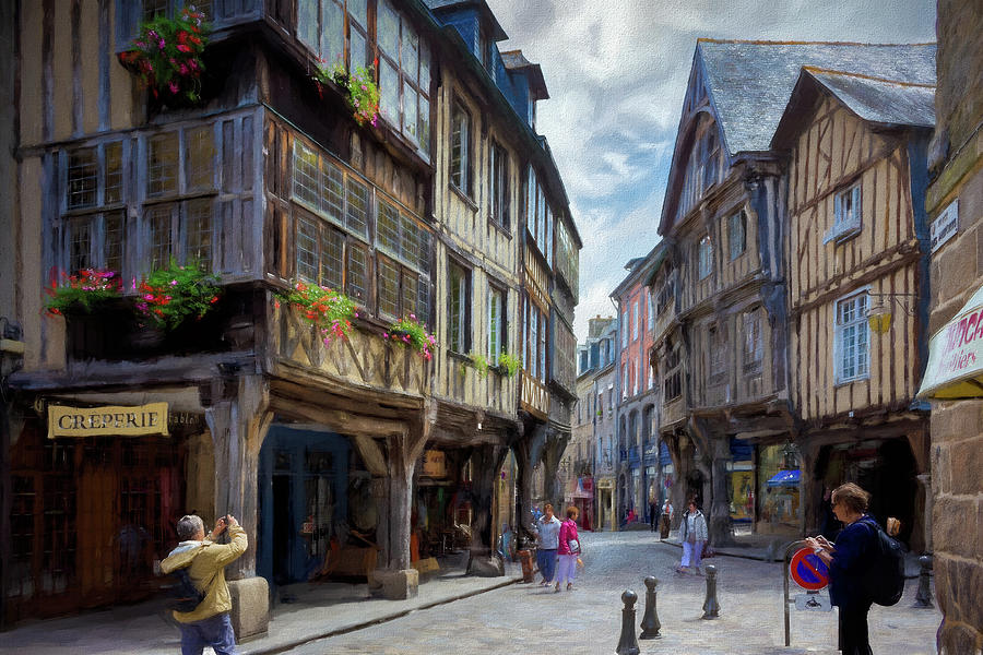 Medieval streets of Dinan, Brittany - 2 - Picturesque Edition  Photograph by Jordi Carrio Jamila