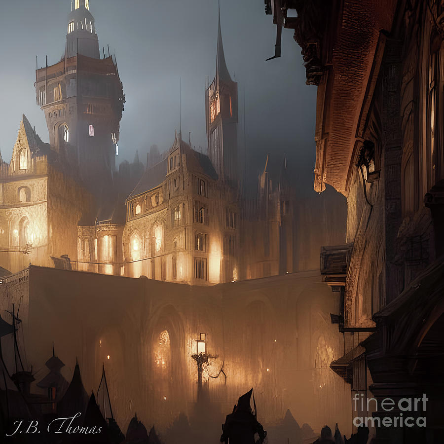 Medieval Town 2 Digital Art by JB Thomas