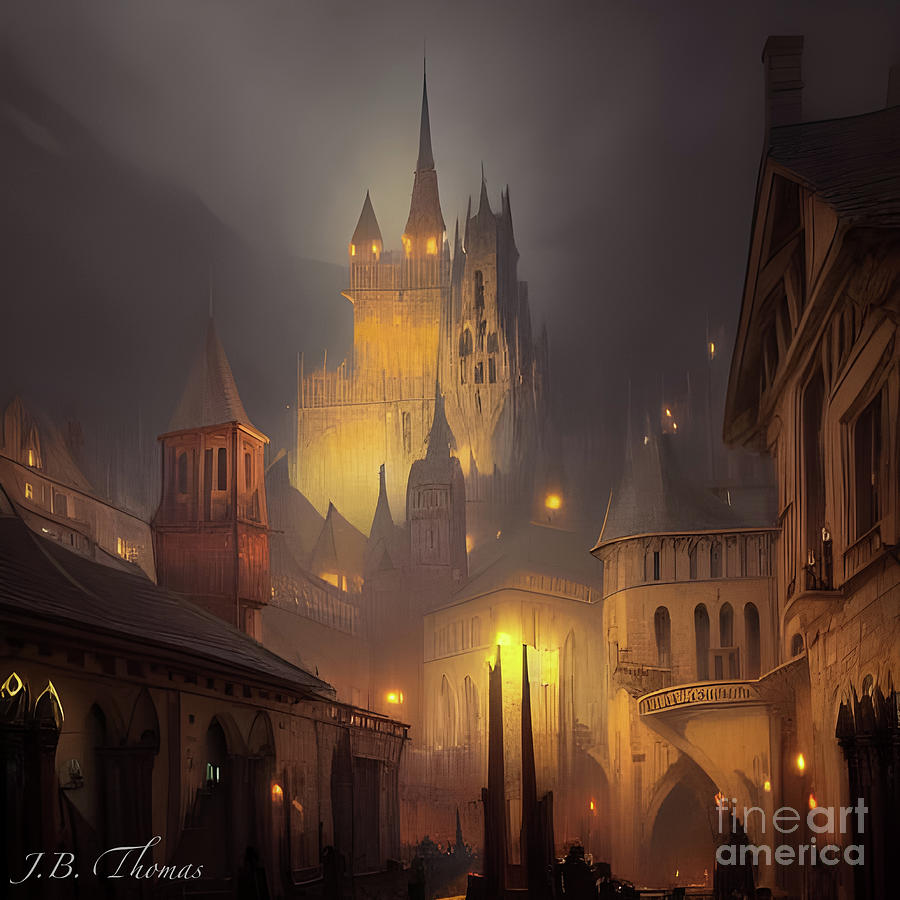 Medieval Town 3 Digital Art by JB Thomas