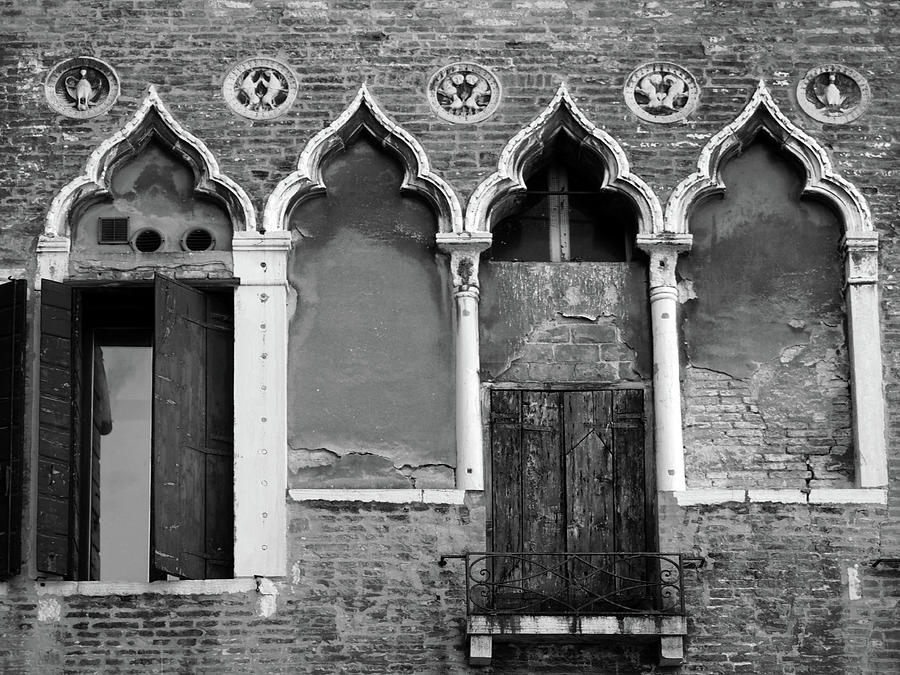 Medieval Windows Venice - Seconda del Milion Photograph by Philip Openshaw