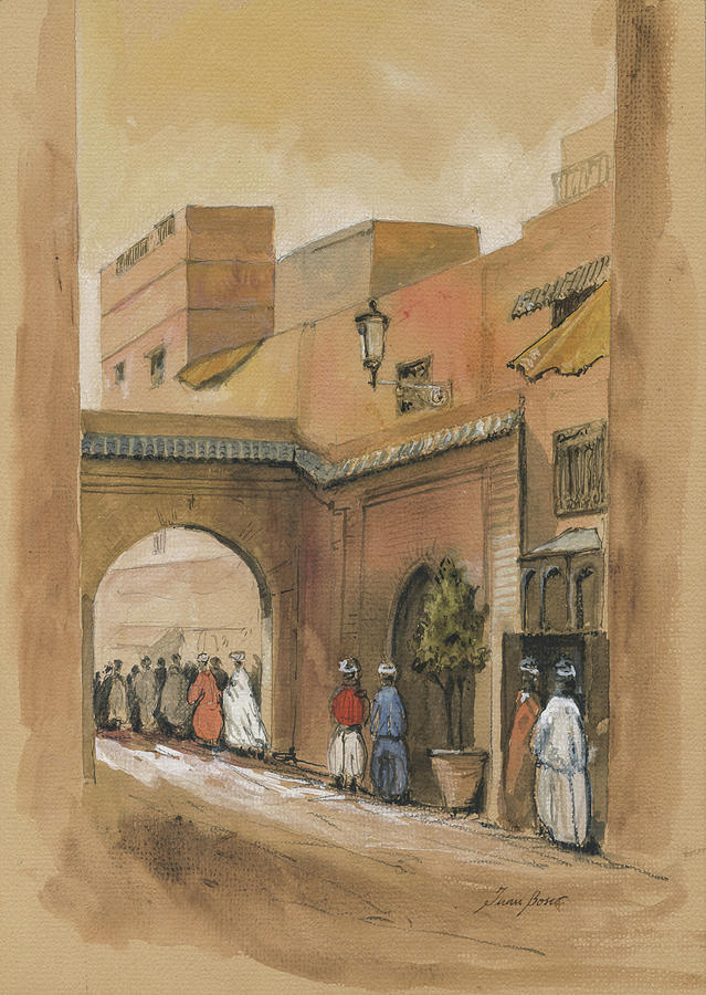 Juan Bosco Painting - Medina of Marrakech by Juan Bosco