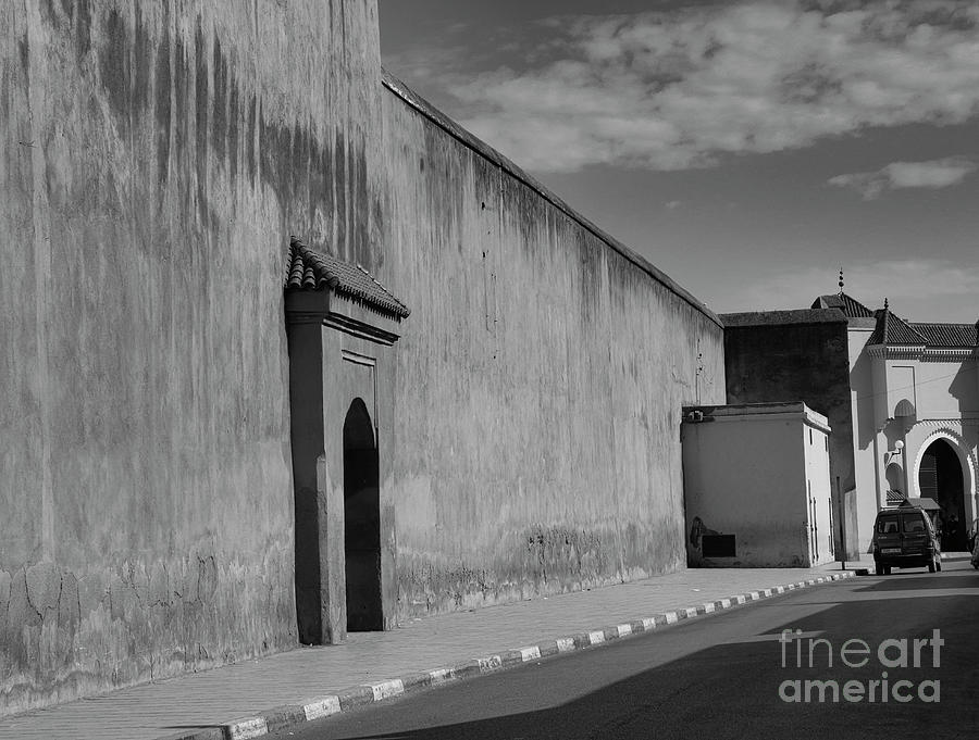 Medina Walls Marrakesh Black White  Photograph by Chuck Kuhn