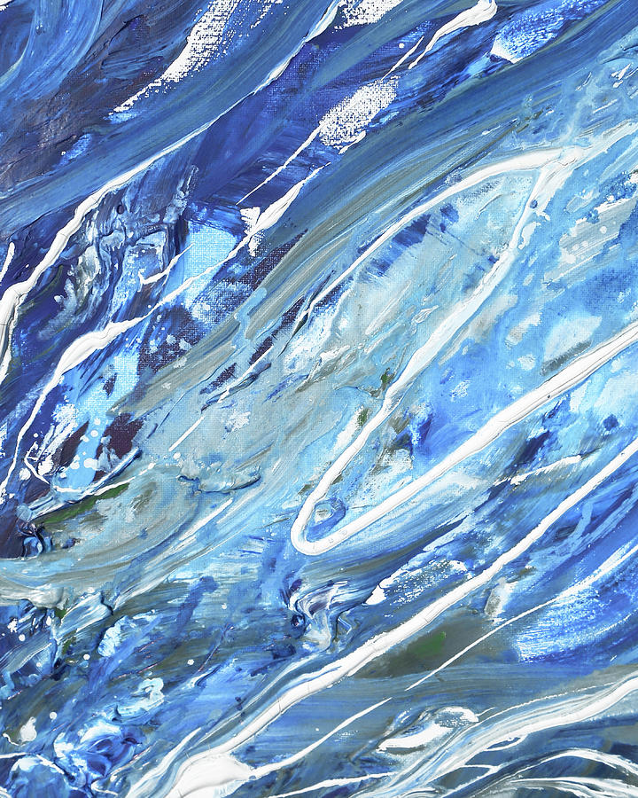Meditate On The Wave Peaceful Contemporary Beach Art Sea And Ocean Blues IV Painting by Irina Sztukowski