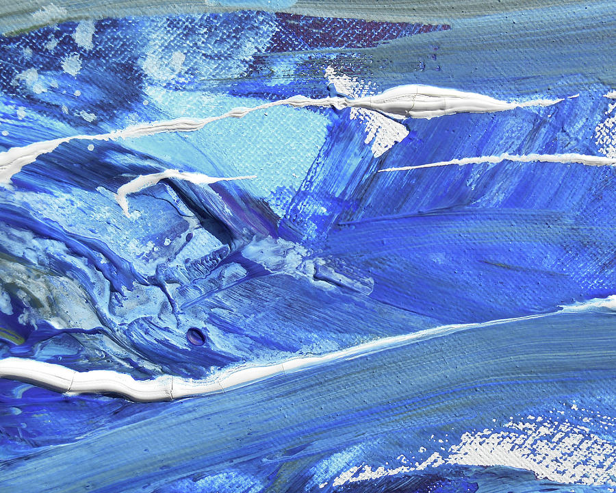  Meditate On The Wave Peaceful Contemporary Beach Art Sea And Ocean Blues VI Painting by Irina Sztukowski