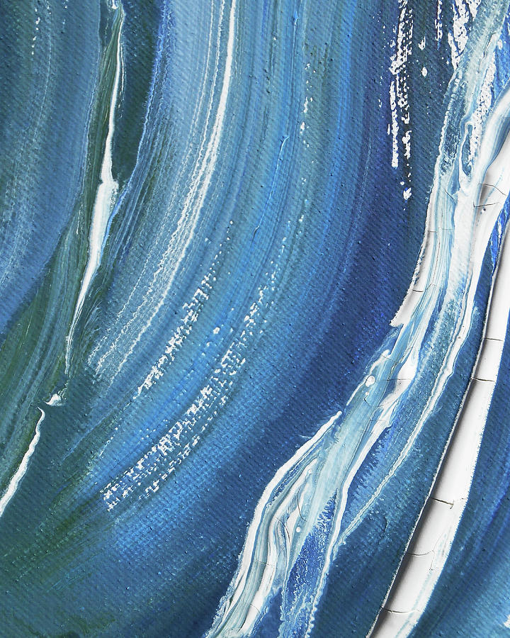 Meditate On The Wave Peaceful Contemporary Beach Art Sea And Ocean Teal Blue III Painting by Irina Sztukowski