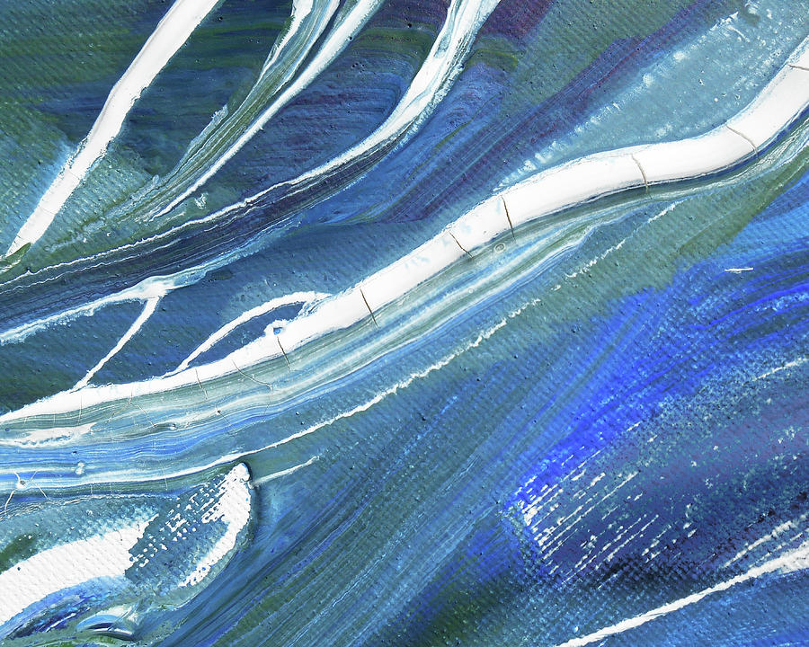 Meditate On The Wave Peaceful Contemporary Beach Art Sea And Ocean Teal Blue IV Painting by Irina Sztukowski