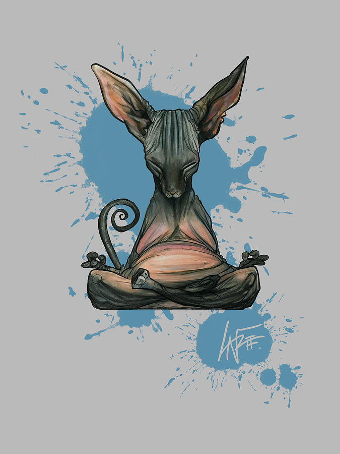 Meditating Sphynx Drawing by John LaFree