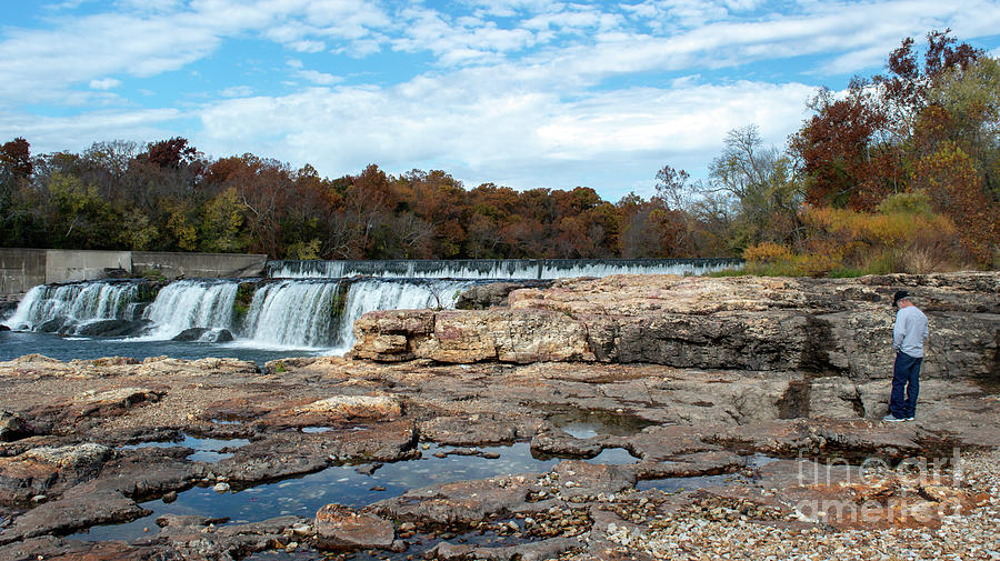 Meditation At The Falls In Fall Photograph