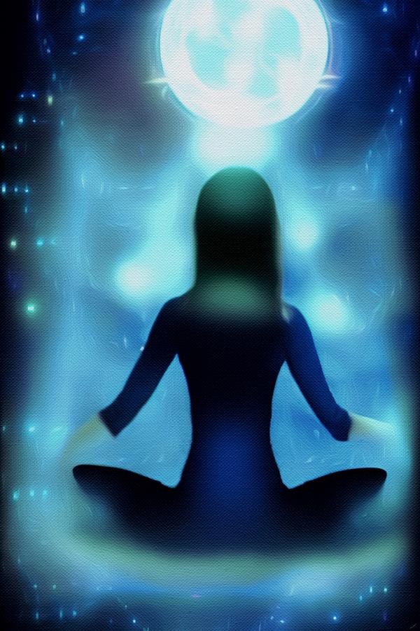 Meditation By Moonlight Digital Art by Michelle Hoffmann