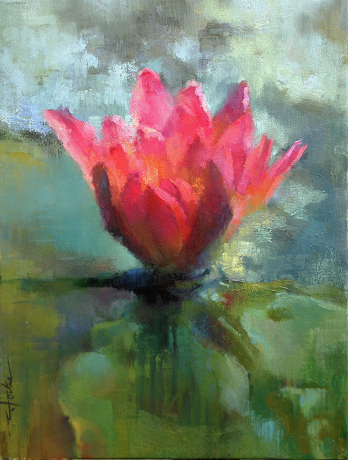 Meditation Lotus Painting by Cathy Locke