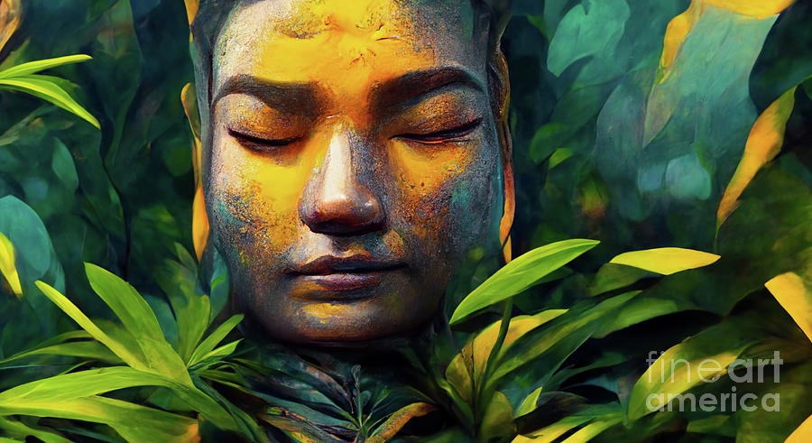 Buddha Digital Art - Meditation by Peter Awax