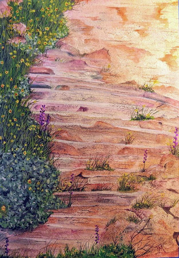 Meditation Staircase Painting by Teri Merrill
