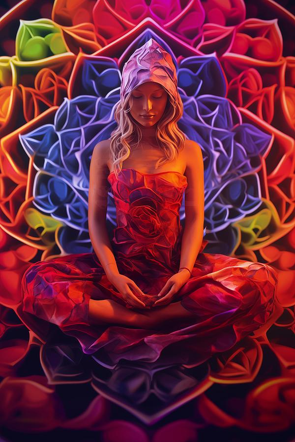 Meditation Woman Digital Art