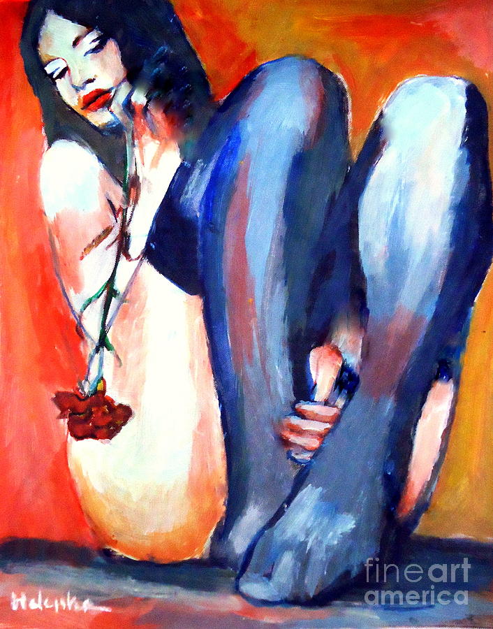 Meditative Girl Painting by Helena Wierzbicki
