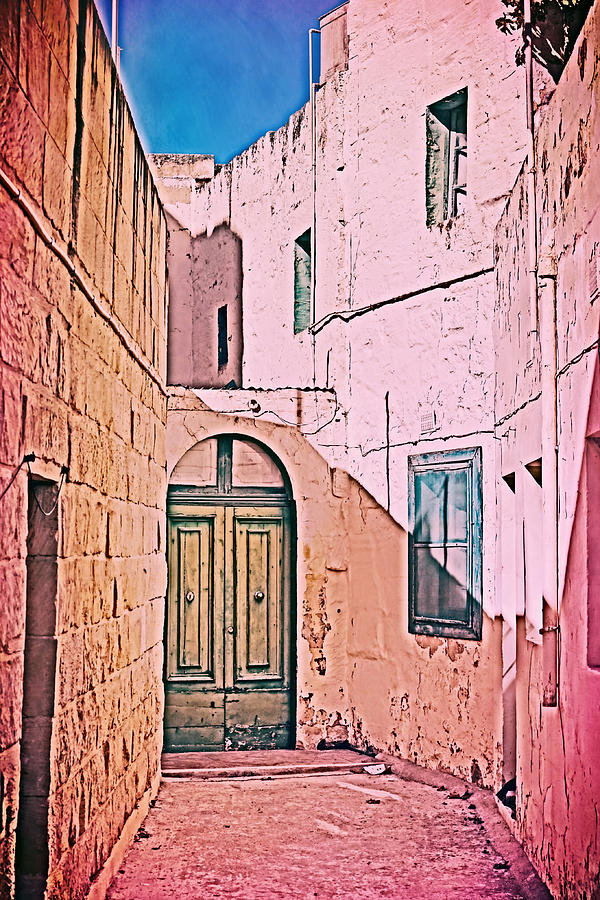 Mediterranean Alley Retro Tones Photograph