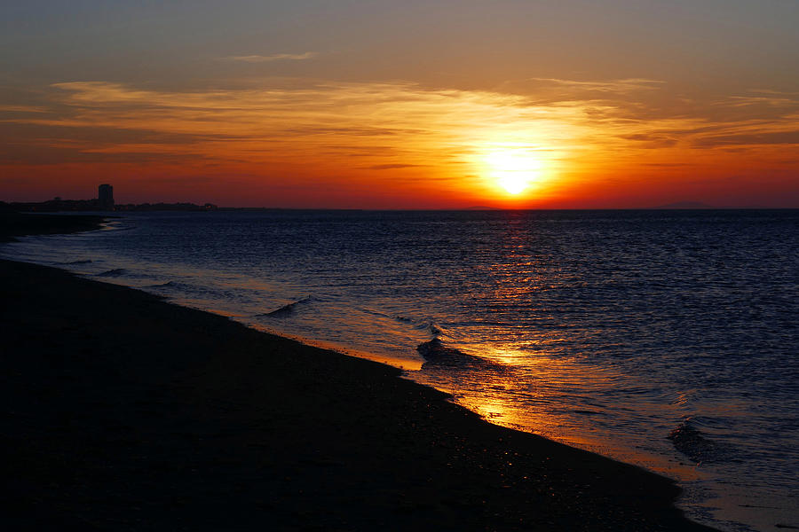 Mediterranean Beach Sunrise near Valras Plage Photograph by Jeremy Hayden