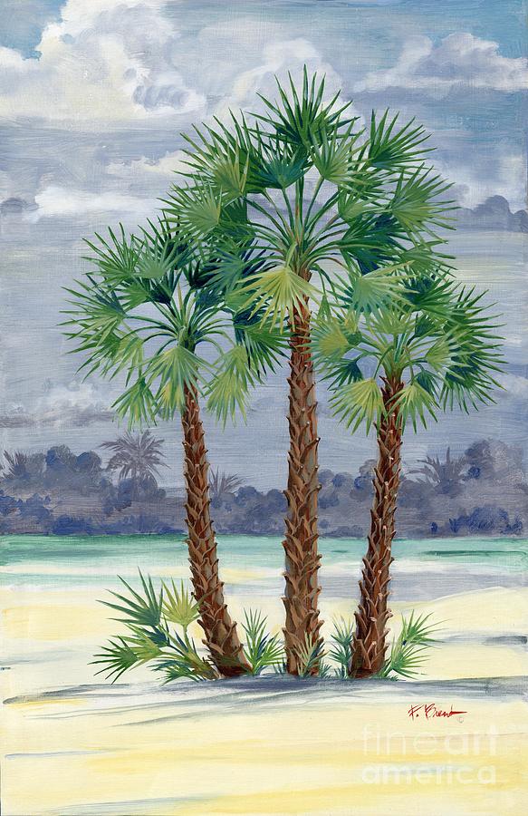 Tree Painting - Mediterranean Fan Palm no border by Paul Brent
