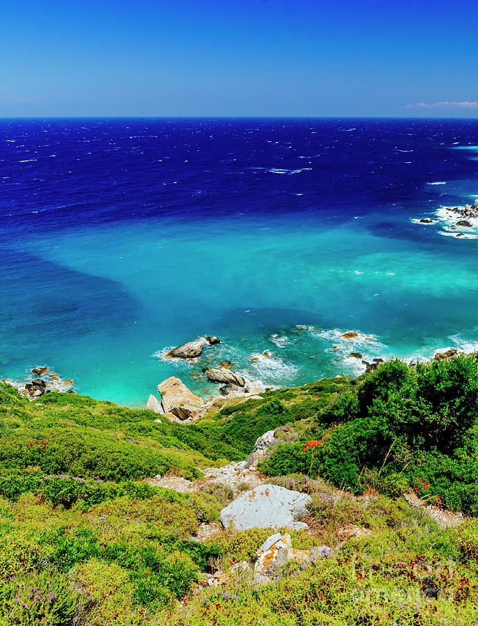 Scenic view of Kastro, Skiathos island, Greece.  Photograph by Jelena Jovanovic